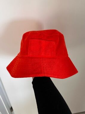 Lack of Color Red Terry Bucket Hat Cotton Designer Bold Statement Hat